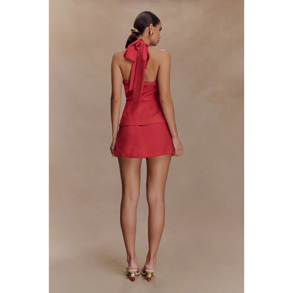 Meshki Kallie Linen Skort in Burnt Rose - Picture 3 of 6